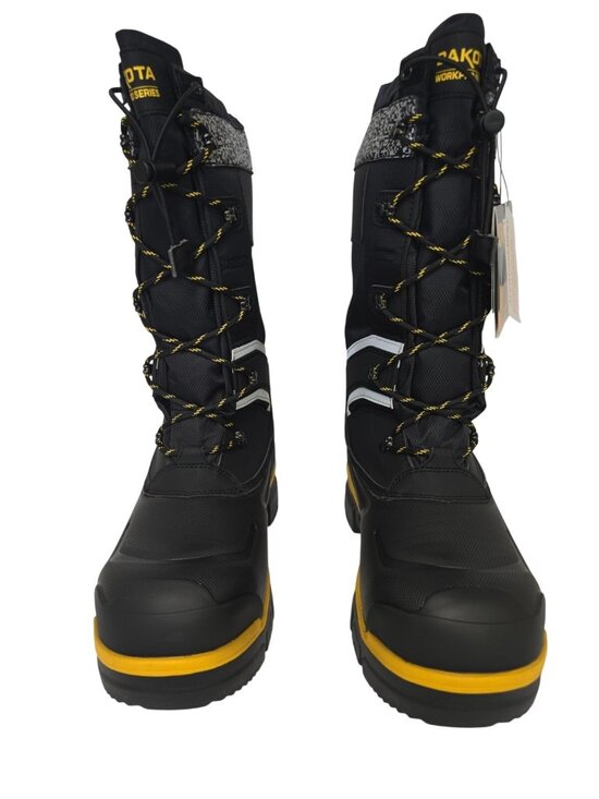 DAKOTA Men\'s 8530 Steel Toe Steel Plate Safety Winter Felt Pack Boots Black 10M